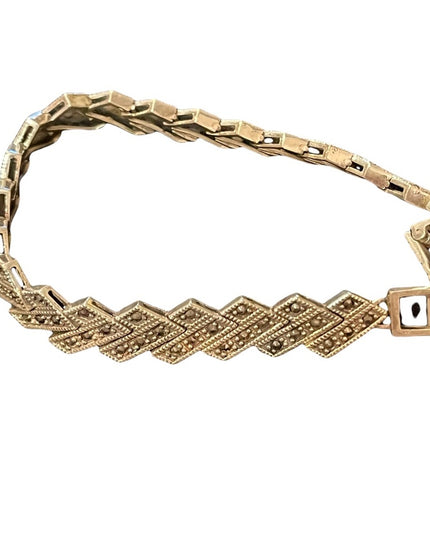 Sterling silver 925 heavy marcasite bracelet