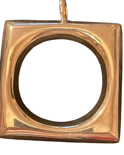 Sterling silver 925 square artisan pendant large