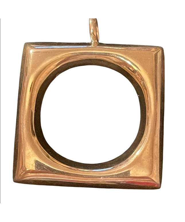 Sterling silver 925 square artisan pendant large