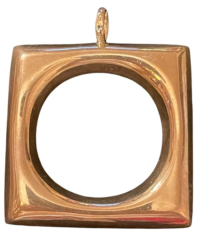 Sterling silver 925 square artisan pendant large