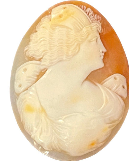 Vintage hand carved large shell cameo unframed