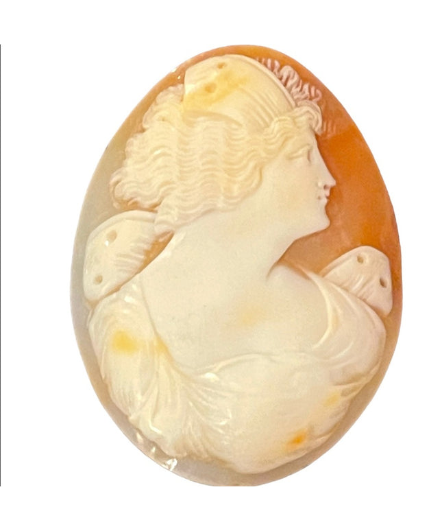 Vintage hand carved large shell cameo unframed
