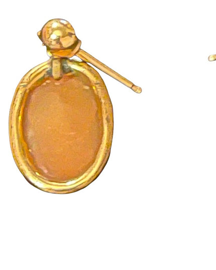 Vintage sterling silver GF shell cameo earrings pierced