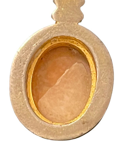 Vintage shell cameo pendant gold finish crystals