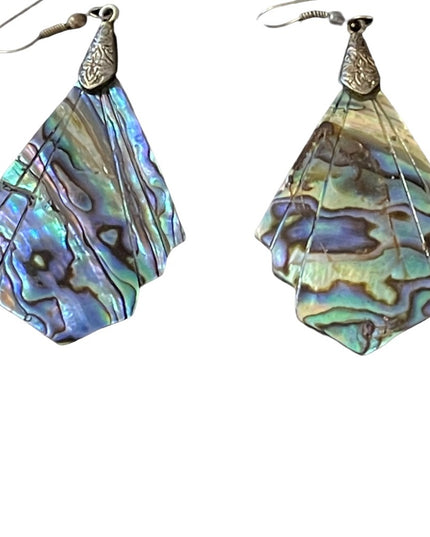 Vintage abalone dangle pierced earrings