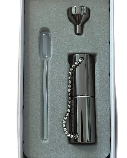 SWAROVSKI AUTHENTIC perfume atomizer bottle NIB grey crystal complete