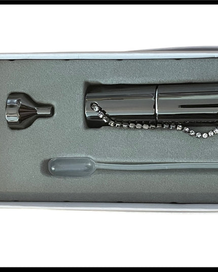 SWAROVSKI AUTHENTIC perfume atomizer bottle NIB grey crystal complete