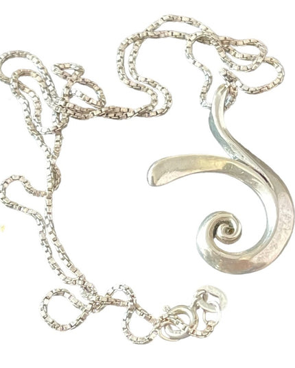 Vintage Sterling silver REIKI master symbol pendant 925 sterling chain necklace