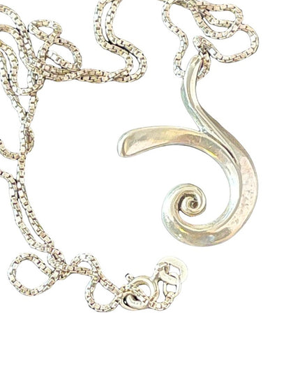 Vintage Sterling silver REIKI master symbol pendant 925 sterling chain necklace