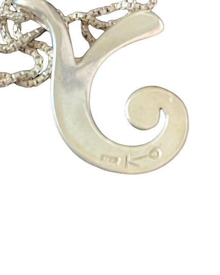 Vintage Sterling silver REIKI master symbol pendant 925 sterling chain necklace