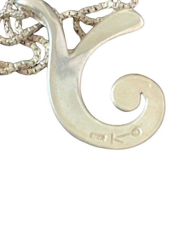 Vintage Sterling silver REIKI master symbol pendant 925 sterling chain necklace