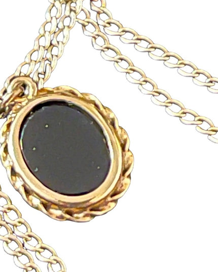 Vintage 12k GF gold filled small cameo pendant necklace