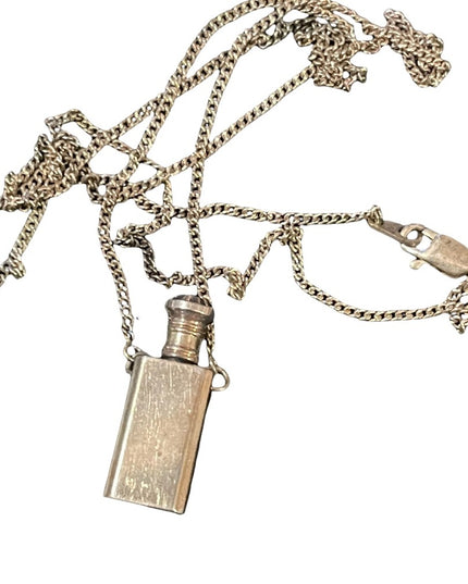 Vintage Sterling silver poison bottle pendant necklace Mary Kay
