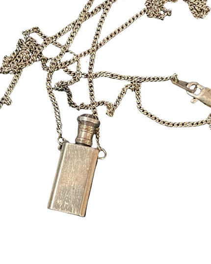 Vintage Sterling silver poison bottle pendant necklace Mary Kay