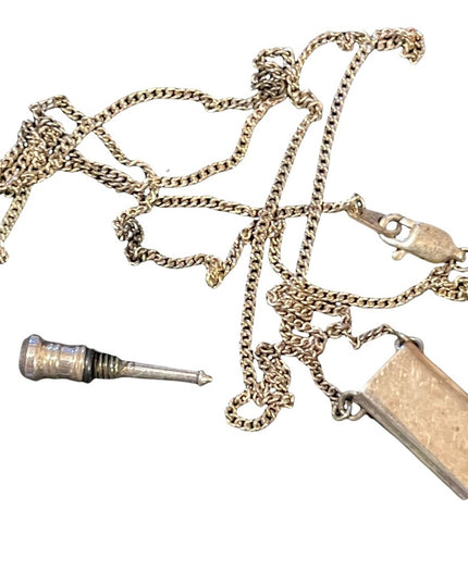 Vintage Sterling silver poison bottle pendant necklace Mary Kay