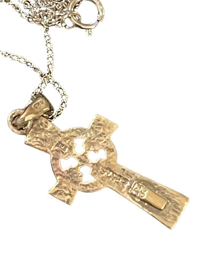 sterling silver chain with sterling silver celtic cross pendant necklace