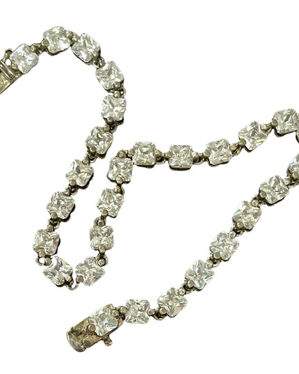 Sterling silver crystal tennis bracelet sparkle