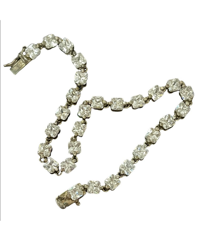Sterling silver crystal tennis bracelet sparkle