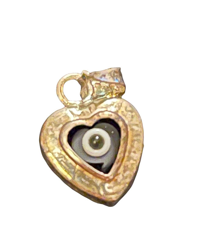 Sterling silver evil eye pendant .5”