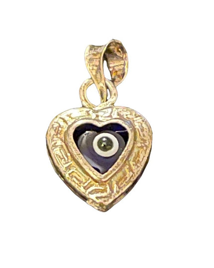 Sterling silver evil eye pendant .5”