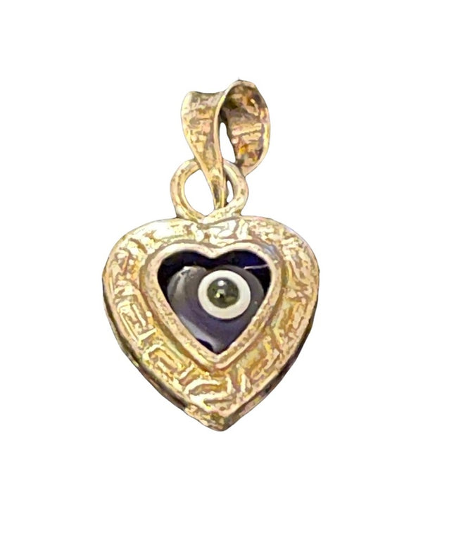Sterling silver evil eye pendant .5”