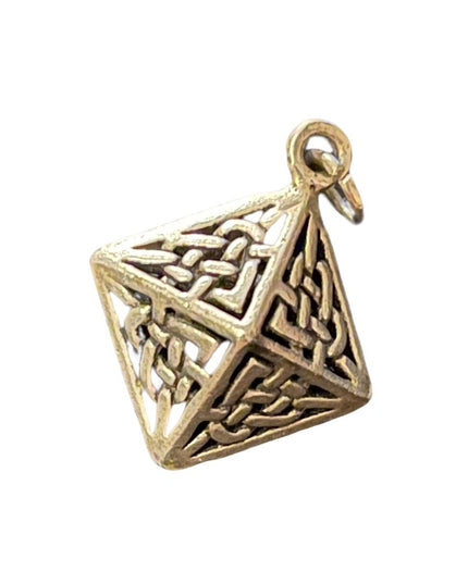 Vintage sterling silver octahedron small pendant