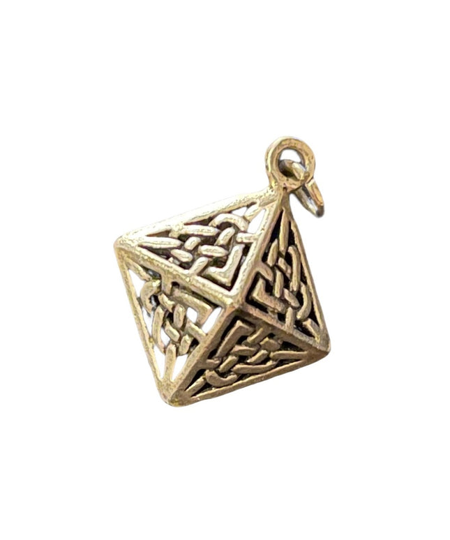 Vintage sterling silver octahedron small pendant