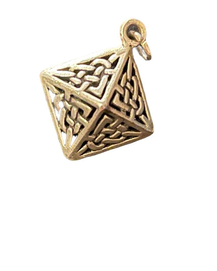 Vintage sterling silver octahedron small pendant