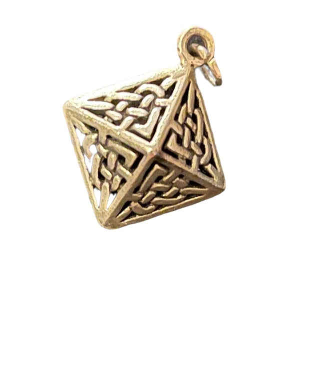 Vintage sterling silver octahedron small pendant