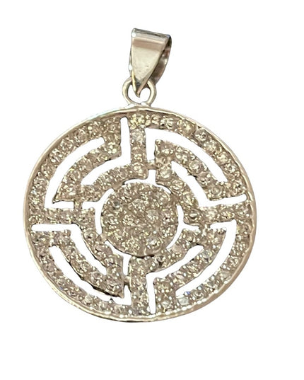 Sterling silver with rhinestones  Greek design pendant