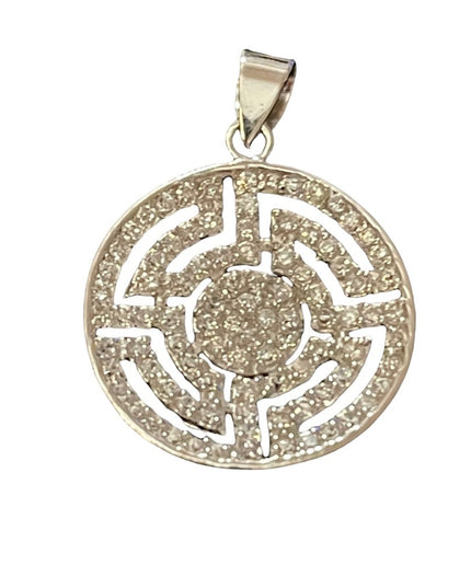 Sterling silver with rhinestones  Greek design pendant