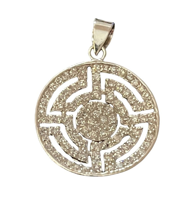 Sterling silver with rhinestones  Greek design pendant