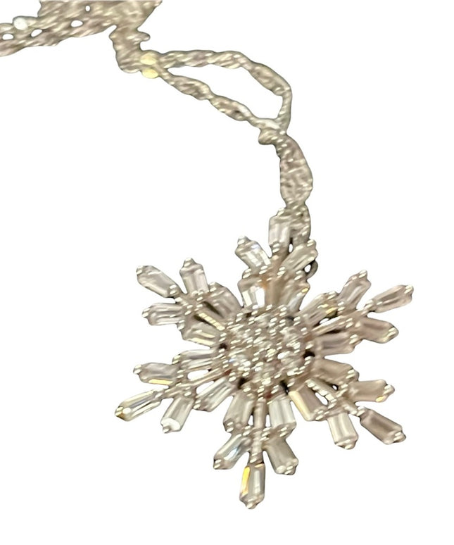 Sterling silver rhinestone pendant necklace
