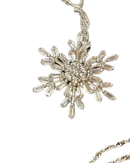 Sterling silver rhinestone pendant necklace