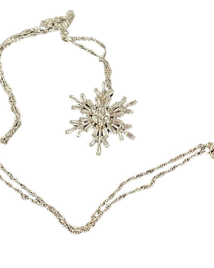 Sterling silver rhinestone pendant necklace