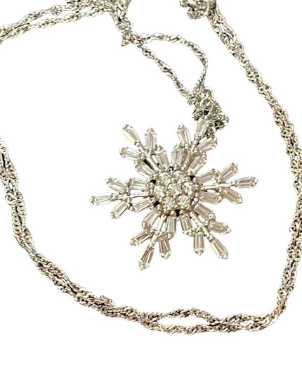 Sterling silver rhinestone pendant necklace