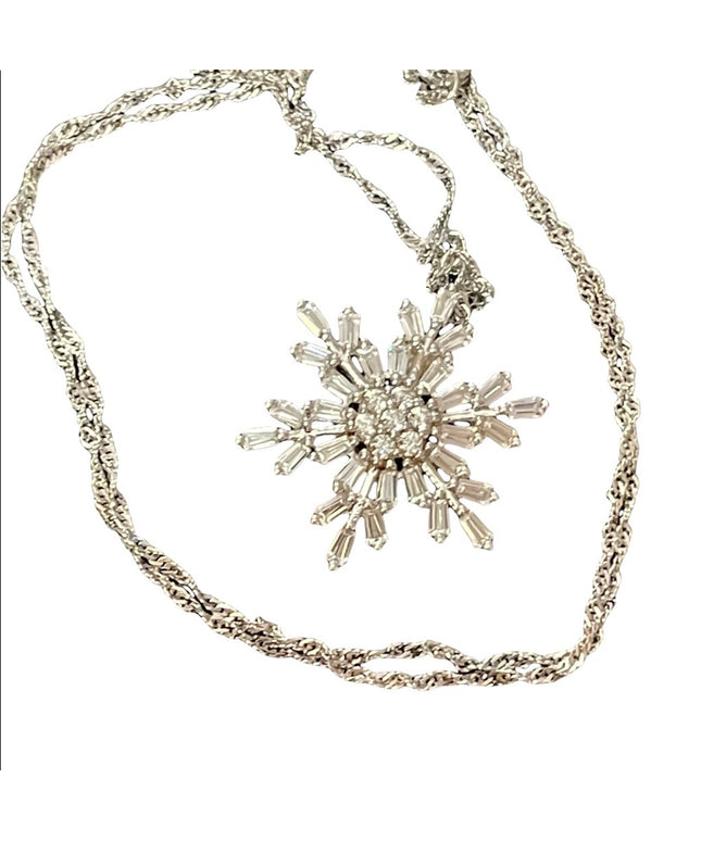 Sterling silver rhinestone pendant necklace