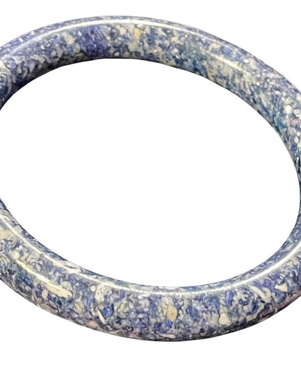 Solid blue Sodalite stone heavy bangle bracelet