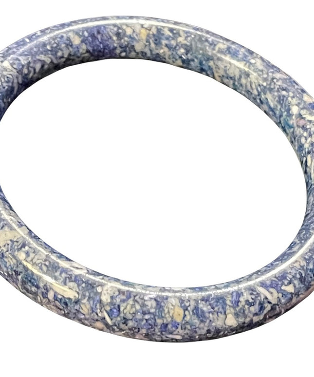 Solid blue Sodalite stone heavy bangle bracelet