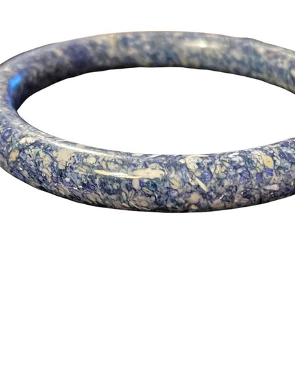 Solid blue Sodalite stone heavy bangle bracelet