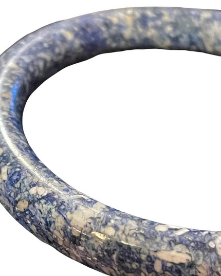 Solid blue Sodalite stone heavy bangle bracelet