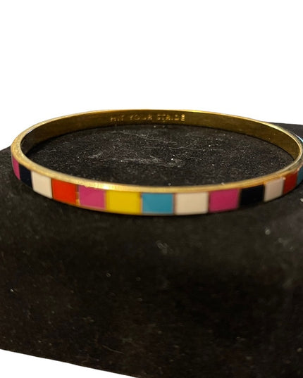 Kate Spade gold tone enameled multicolor bangel bracelet