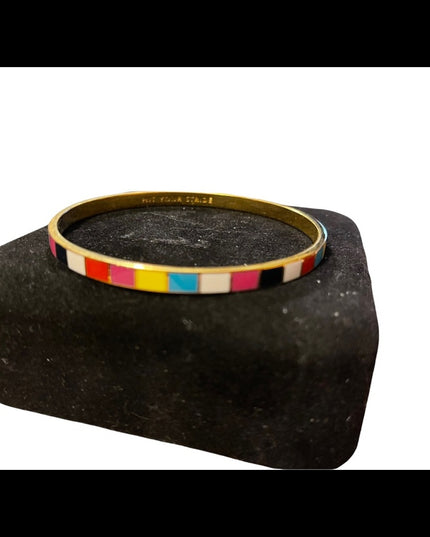 Kate Spade gold tone enameled multicolor bangel bracelet