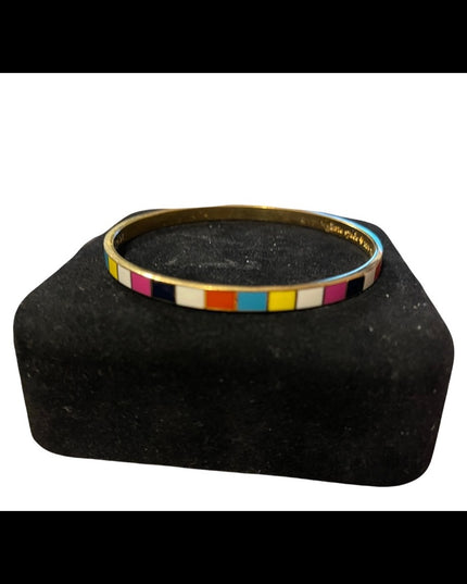 Kate Spade gold tone enameled multicolor bangel bracelet