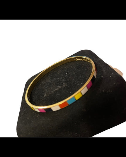 Kate Spade gold tone enameled multicolor bangel bracelet