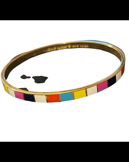 Kate Spade gold tone enameled multicolor bangel bracelet