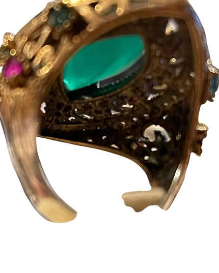 Turkish sterling silver ottoman gemstone fancy ornate sultans design chunky ring