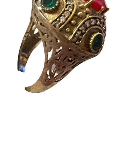 Turkish sterling silver ottoman gemstone fancy ornate sultans design chunky ring