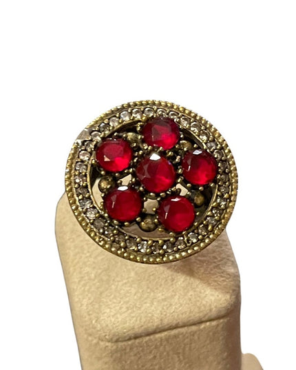 Turkish sterling silver ottoman gemstone fancy ornate sultans design chunky ring