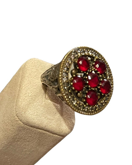 Turkish sterling silver ottoman gemstone fancy ornate sultans design chunky ring